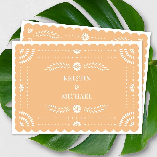 Papel Picado Faire-part de mariage mexicaine moder