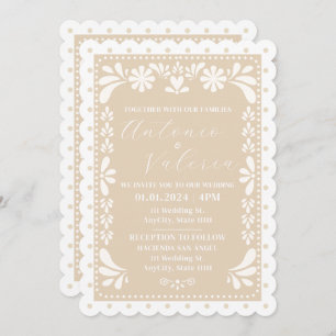 Papel Picado Faire-part de mariage neutre mexicain