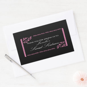 Papel Picado Feest Sweet 16 Mexicaanse Schelp Roze Rechthoekige Sticker