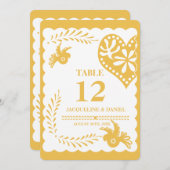 Papel Picado Gold Harvest Fiesta Numéro de table (Devant / Derrière)