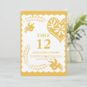 Papel Picado Gold Harvest Fiesta Numéro de table (Debout devant)