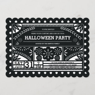 Papel Picado Halloween Party Kaart