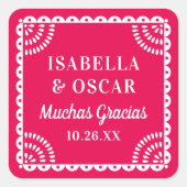Papel Picado Hot rose Mariage Favor Sticker (Devant)