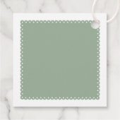 Papel picado houdt van vogels die een groene bruil bedankjes labels (Achterkant)