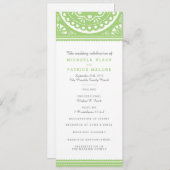 Papel Picado huwelijksprogramma - Groen Programma (Voorkant / Achterkant)