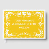 Papel picado inséparables jaune mariage livre d'hô (Recto)