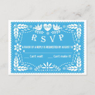 Papel picado inséparables mariage bleu réponse RSV