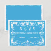 Papel picado inséparables mariage bleu réponse RSV (Devant / Derrière)