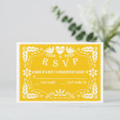 Papel picado inséparables mariage jaune réponse RS (Debout devant)