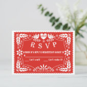 Papel picado inséparables mariage rouge réponse RS (Debout devant)