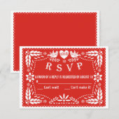 Papel picado inséparables mariage rouge réponse RS (Devant / Derrière)