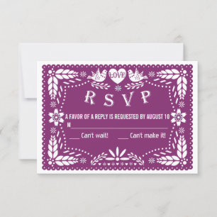 Papel picado inséparables mariage violet réponse R
