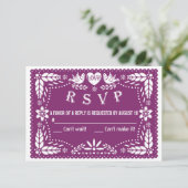 Papel picado inséparables mariage violet réponse R (Debout devant)