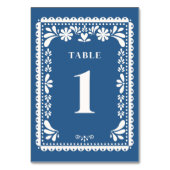 Papel Picado Mariage Numéros de table Bleu Mexicai (Dos)