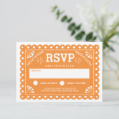 Papel Picado Mariage RSVP Orange (Debout devant)
