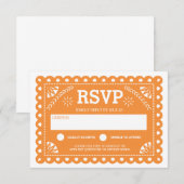 Papel Picado Mariage RSVP Orange (Devant / Derrière)