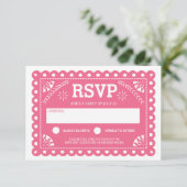 Papel Picado Mariage RSVP rose (Debout devant)