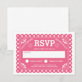Papel Picado Mariage RSVP rose (Devant / Derrière)