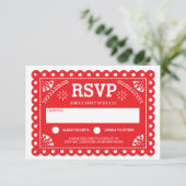 Papel Picado Mariage RSVP Rouge (Debout devant)