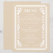 Papel Picado Menu Mariage Thème mexicain moderne (Devant / Derrière)