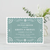 Papel Picado Mexicaanse Koppels Douche Uitnodiging (Staand voorkant)