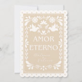 Papel Picado Mexicaanse neutrale bruiloft uitnodig Kaart (Achterkant)