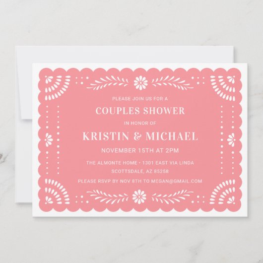 Papel Picado Mexicaine Couples Douche Invitation (Devant)