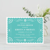 Papel Picado Mexicaine Couples Douche Invitation (Debout devant)