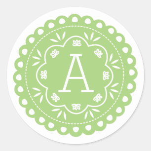 Papel Picado Monogram Stickers - Groen