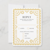 Papel Picado Neutra chaleureux | Carte RSVP de rép (Devant)