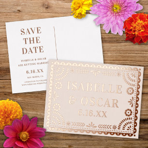 Papel Picado Neutraal Folie Huwelijk Save The Date Feestdagen Briefkaart