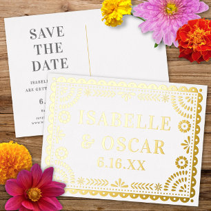 Papel Picado Neutrale Trouwkaart Uitnodiging提前 Folie Feestdagen Briefkaart