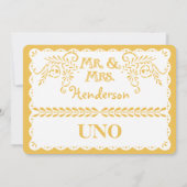 Papel Picado Numéro de table Gold Fiesta Mariage (Dos)