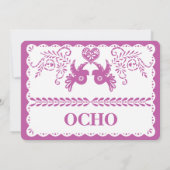 Papel Picado Ocho Huit Numéro de Table Or Fiesta (Dos)