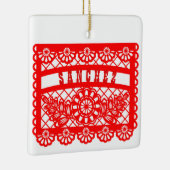Papel Picado op maat Keramisch Ornament (Rechts)