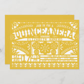 Papel Picado Quinceañera Uitnodiging (Voorkant / Achterkant)