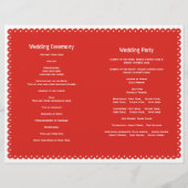 Papel Picado rouge mariage fiesta programme plié (Dos)