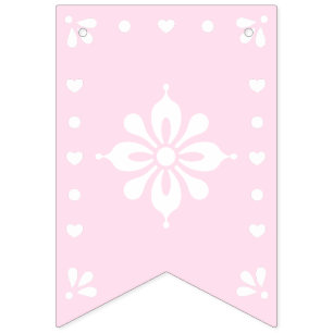Papel Picado Roze Baby shower Bunting Flags Vlaggetjes