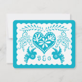 Papel Picado RSVP Blue Pool Fiesta Wedding Banner (Achterkant)