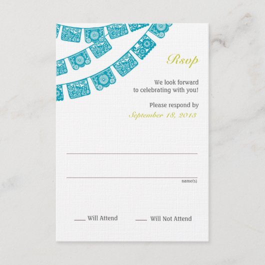 Papel Picado Rsvp Bruiloft (Voorkant)