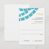 Papel Picado Rsvp Bruiloft Kaartje (Voorkant / Achterkant)