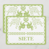 Papel Picado Sept Numéro de Table Or Fiesta (Devant / Derrière)