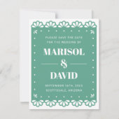 Papel Picado stijl Save the Date Kaart (Voorkant)