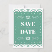 Papel Picado stijl Save the Date Kaart (Achterkant)