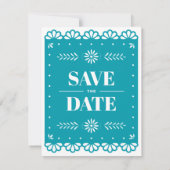 Papel Picado stijl Save the Date Kaart (Achterkant)