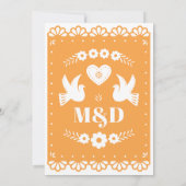 Papel Picado Style Faire-part de mariage avec colo (Dos)