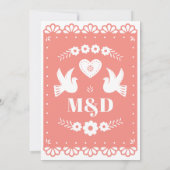Papel Picado Style Faire-part de mariage avec colo (Dos)