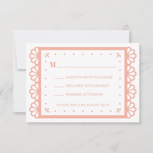 Papel Picado Style RSVP-kaart RSVP Kaartje (Voorkant)