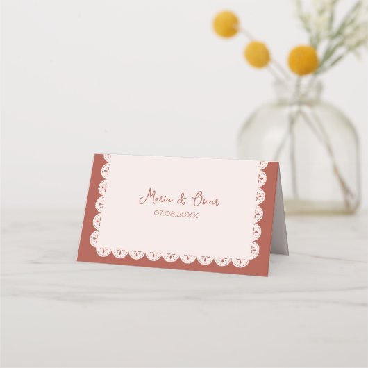 Papel Picado Terracotta Mexicaanse bruiloft (Achterkant)