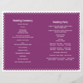 Papel Picado violet mariage fiesta programme plié (Dos)
